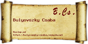 Bulyovszky Csaba névjegykártya