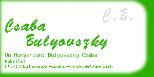 csaba bulyovszky business card